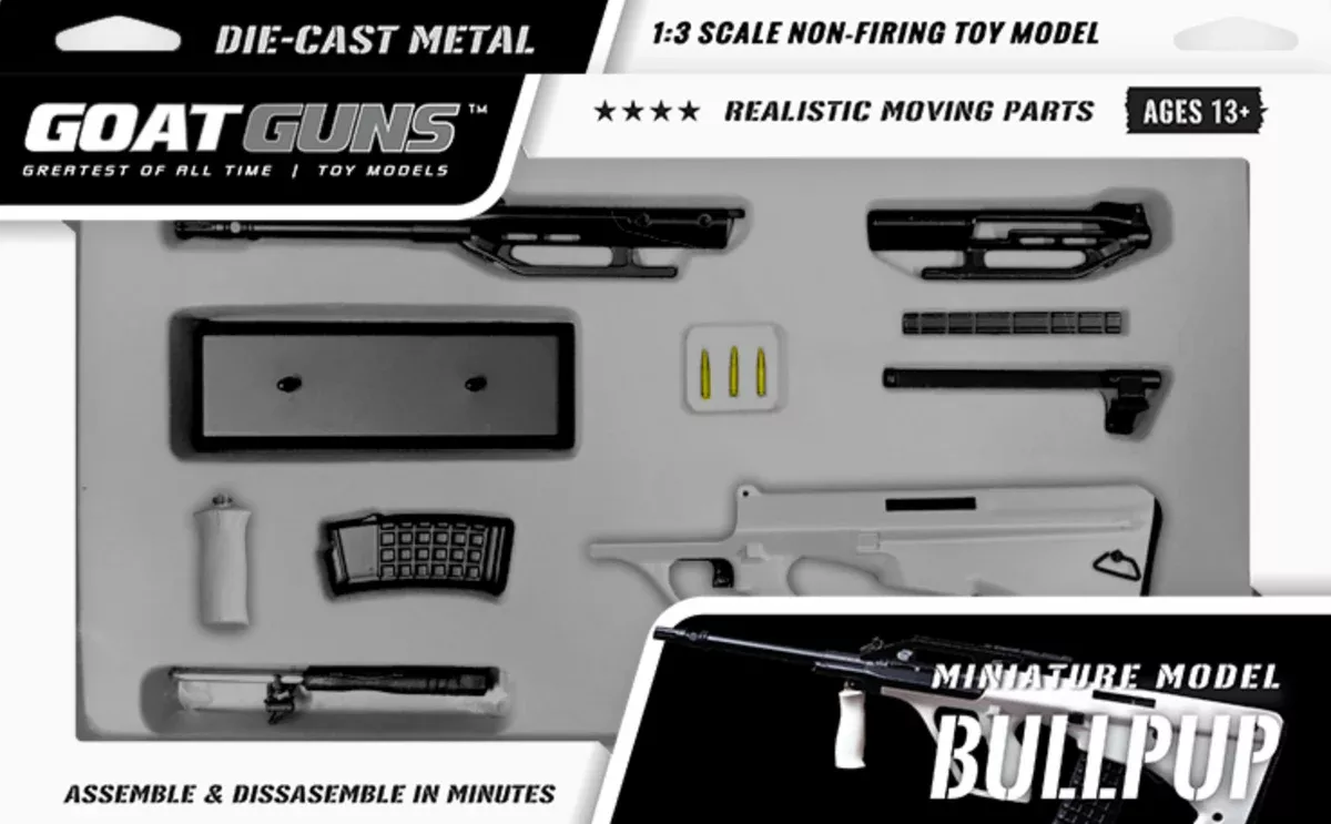 Goat Guns 1:3 Scale White Bullpup Die Cast Model Gun