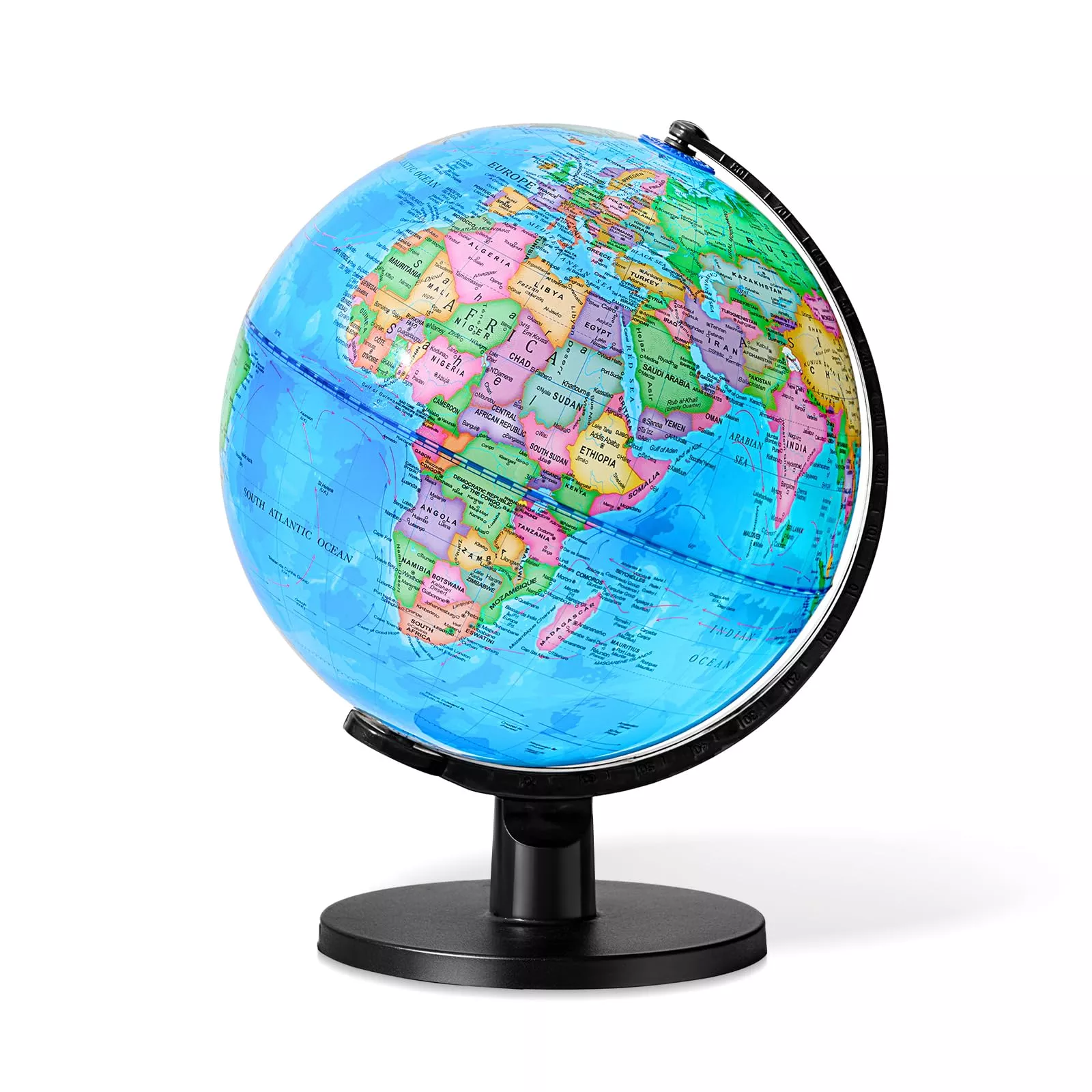 GOCHANGE 10in World Globe for Kids, Blue, with Thickened Stand