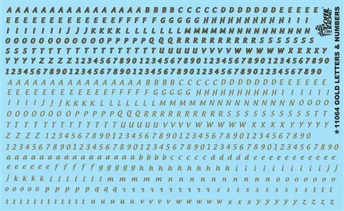 Gofer Racing Decals 11064 1/24 Decals - Gold Letters And Numbers