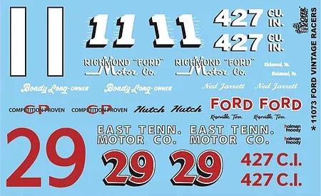 Gofer Racing Decals 11073 1/24 Decals - Ford Vintage Racer