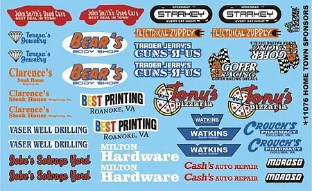 Gofer Racing Decals 11076 1/24 Decals - Hometown Sponsors #6