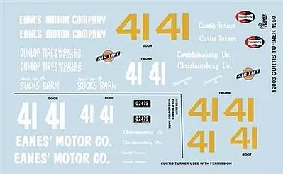 Gofer Racing Decals 12003 1/24 Decals - Curtis Turner 1950 #41