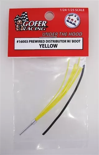 Gofer Racing Decals 16003 1/24 Prewired Distributor with Boot - Yellow Plug Wires