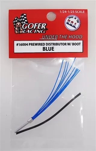 Gofer Racing Decals 16004 1/24 Prewired Distributor with Boot - Blue Plug Wires