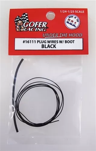 Gofer Racing Decals 16111 1/24 Plug Wires with Boot - Black