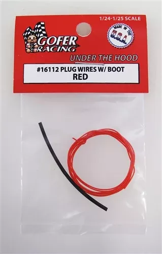 Gofer Racing Decals 16112 1/24 Plug Wires with Boot - Red