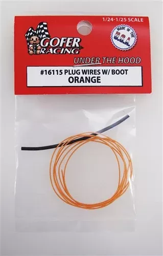 Gofer Racing Decals 16115 1/24 Plug Wires with Boot - Orange