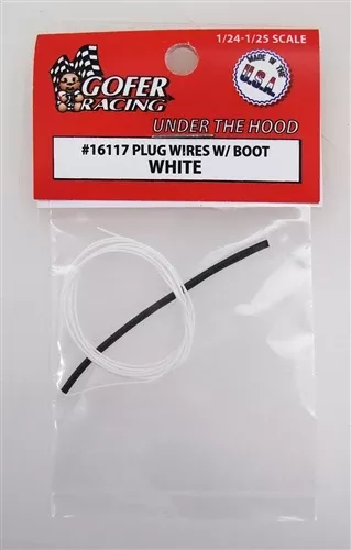 Gofer Racing Decals 16117 1/24 Plug Wires with Boot - White