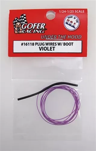 Gofer Racing Decals 16118 1/24 Plug Wires with Boot - Violet