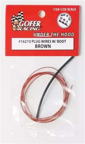 Gofer Racing Decals 16210 1/24 Plug Wires with Boot - Brown