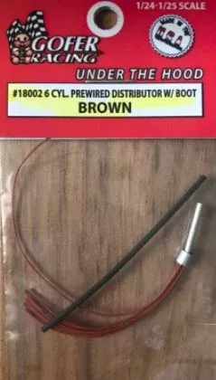 Gofer Racing Decals 18002 1/24 Prewired Distributor with Boot - Brown Plug Wires
