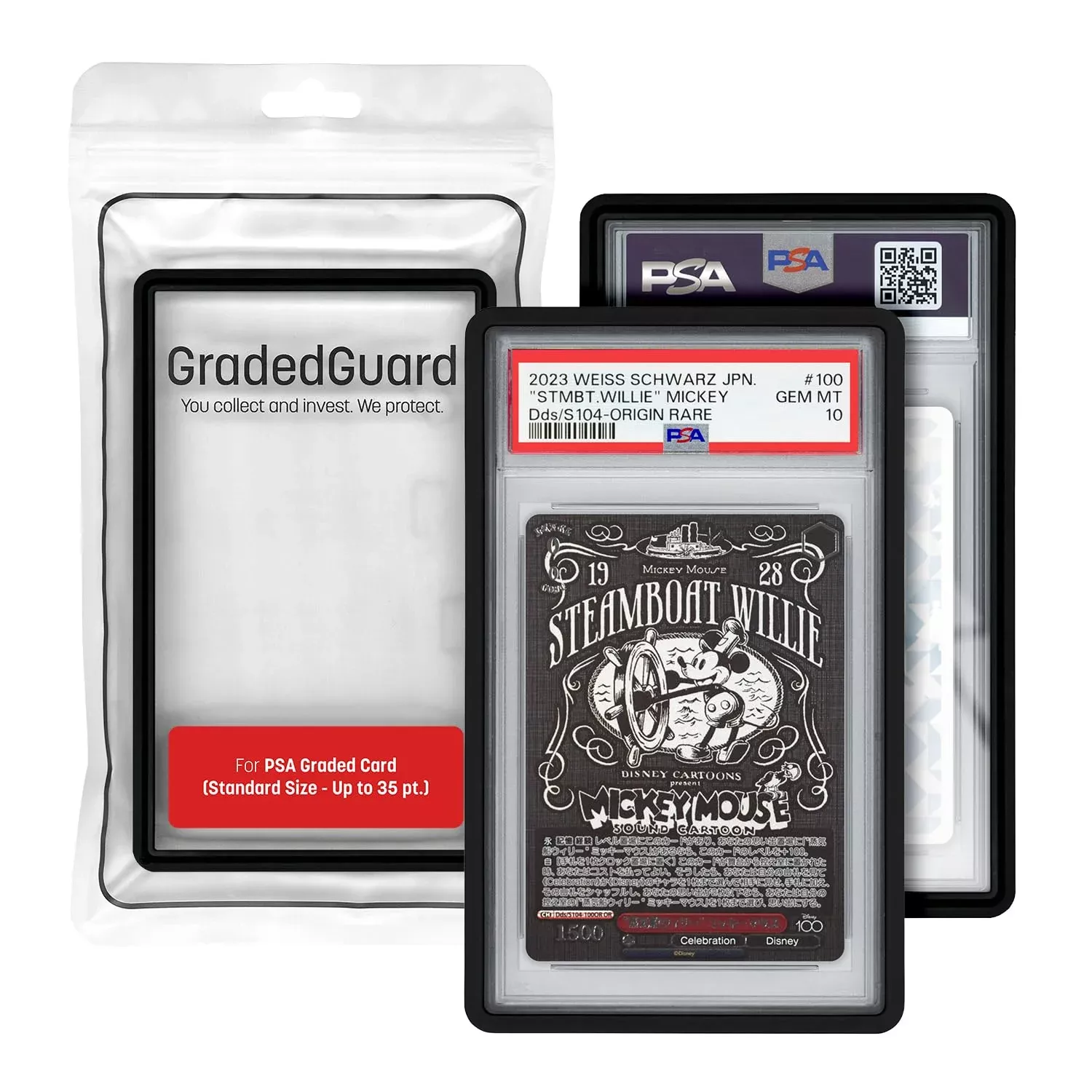 GradedGuard Graded Card Case for PSA Holders, Standard Size, Black