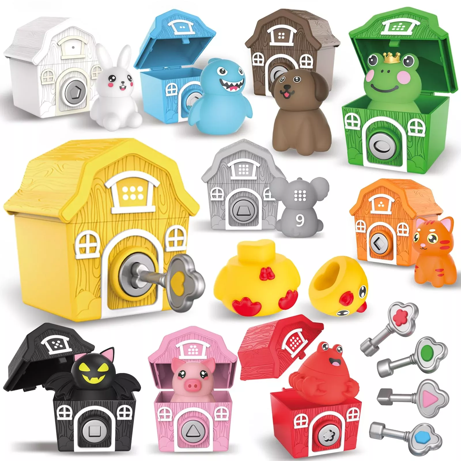 Grarain Toddler Farm Animals Sorting Toy 30pcs BPA-Free Small