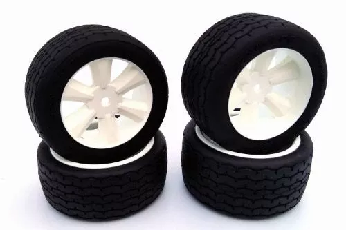 Gravity RC 145W G-Spec VTA Pre-Glued Tires on White Wheels (Set of 4)