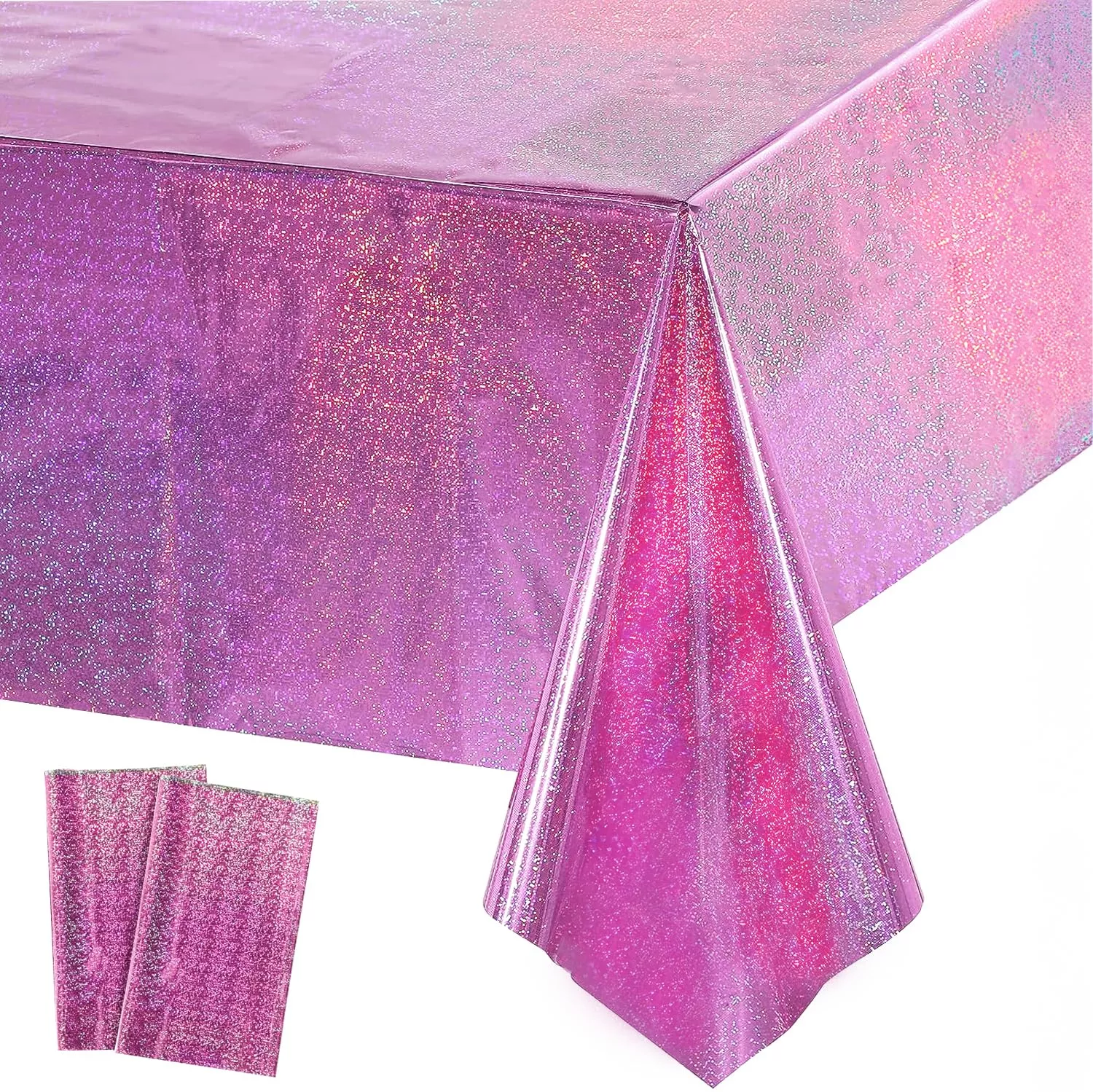 GREATRIL Pink Disposable Tablecloth 108"x54" for Parties and Events