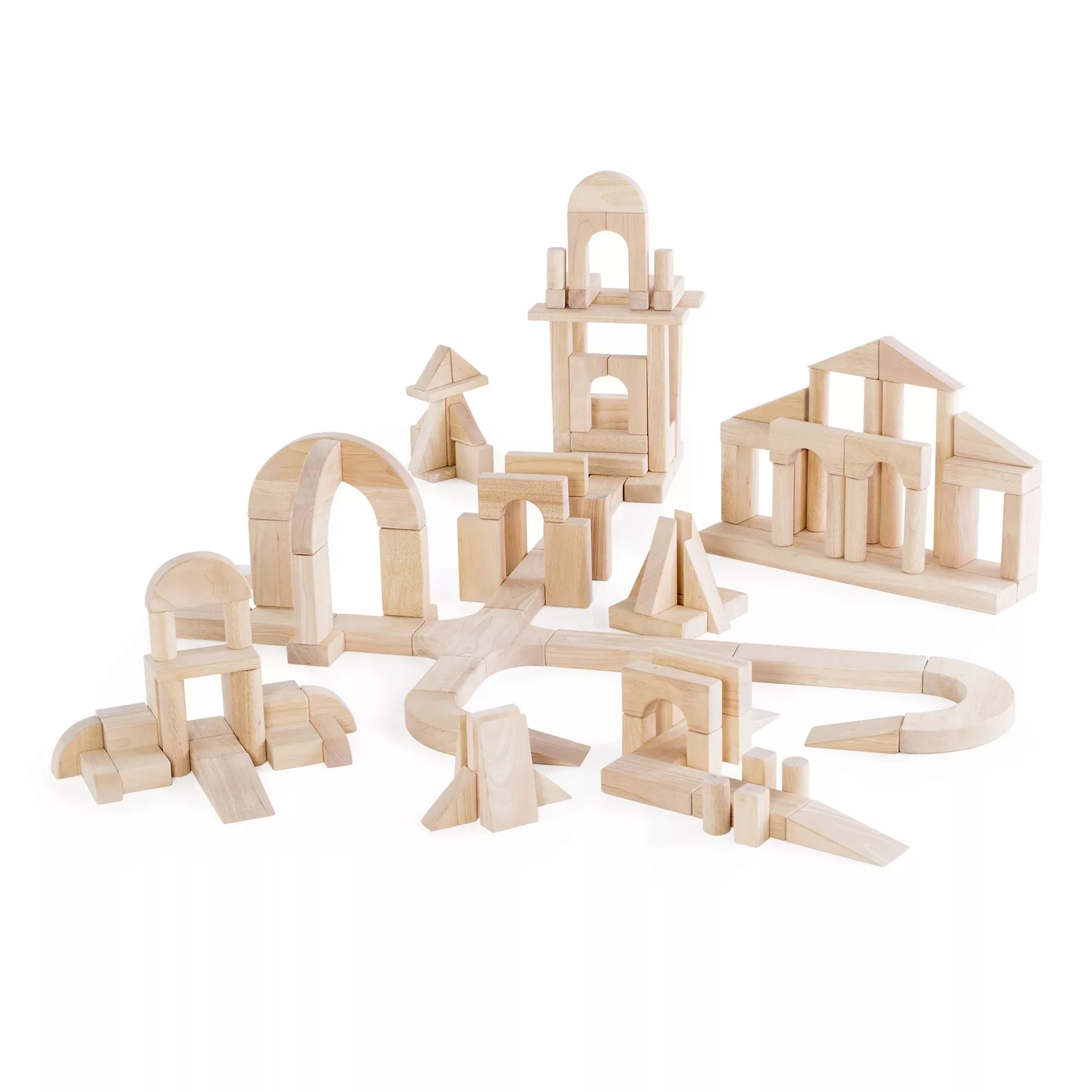 Guidecraft Block Science Unit Blocks Set, Natural, 135 Pieces