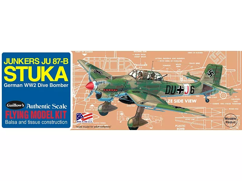 Guillows 508 Junkers JU 87-B Stuka WWII Flying Model Airplane Kit