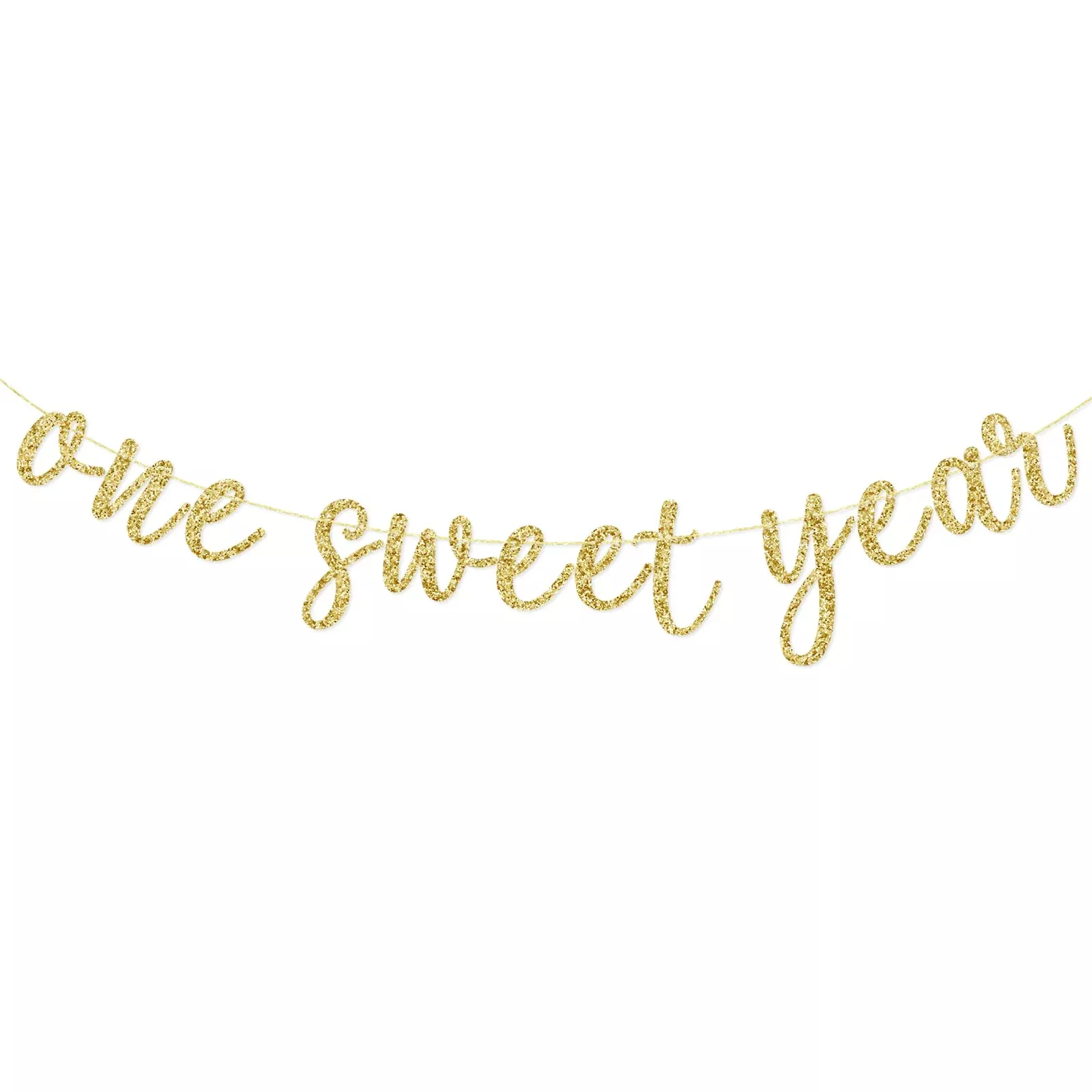 GXSOVSO One Sweet Year Banner for Birthdays, Gold, 4.3 ft
