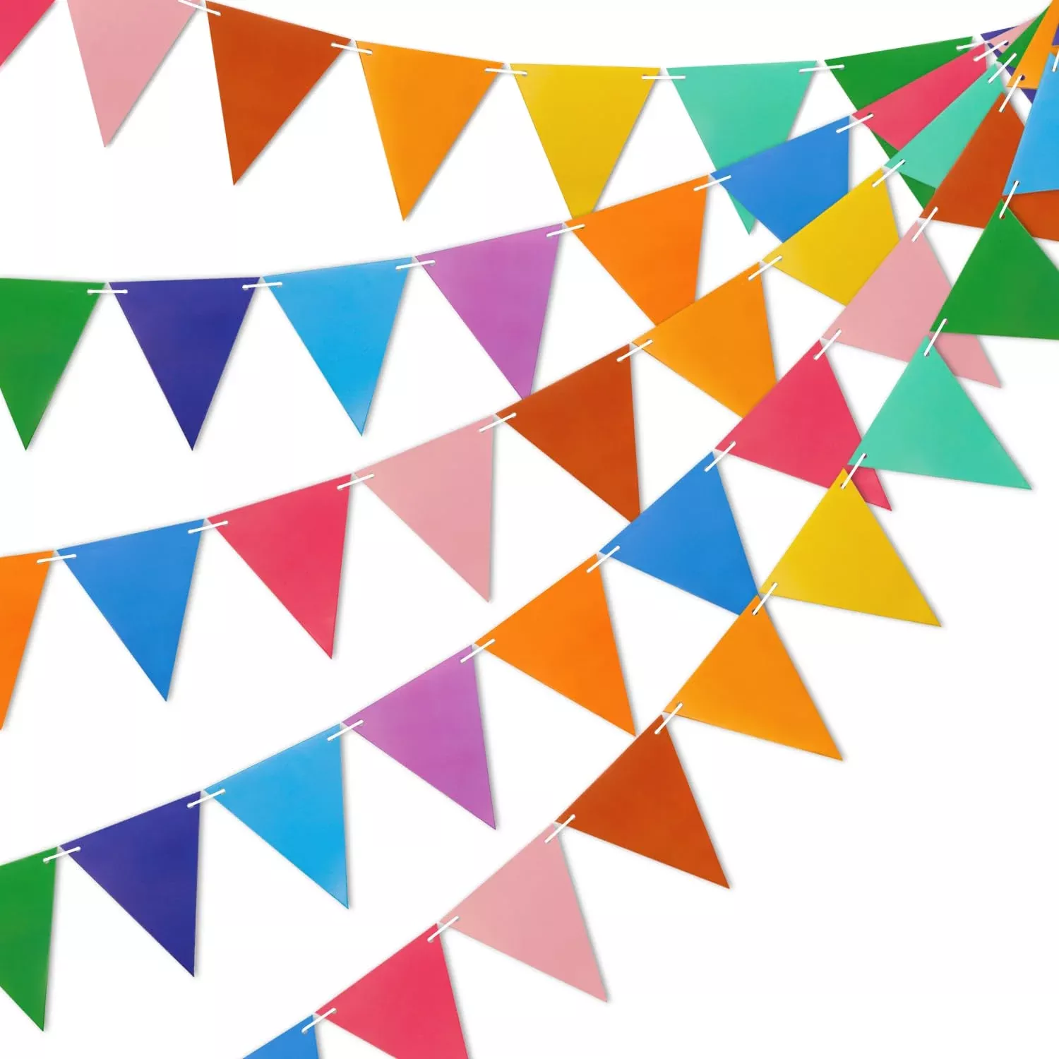 HADEEONG 5 Pack Circus Party Decorations Colorful Banner 16.4ft Rainbow