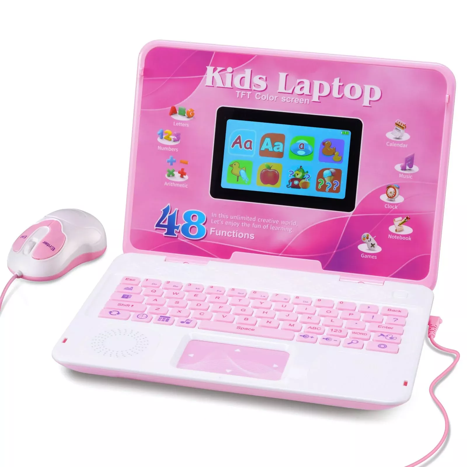 HAIOUMM Learning Laptop - Pink - 4.3" Screen - Medium Size