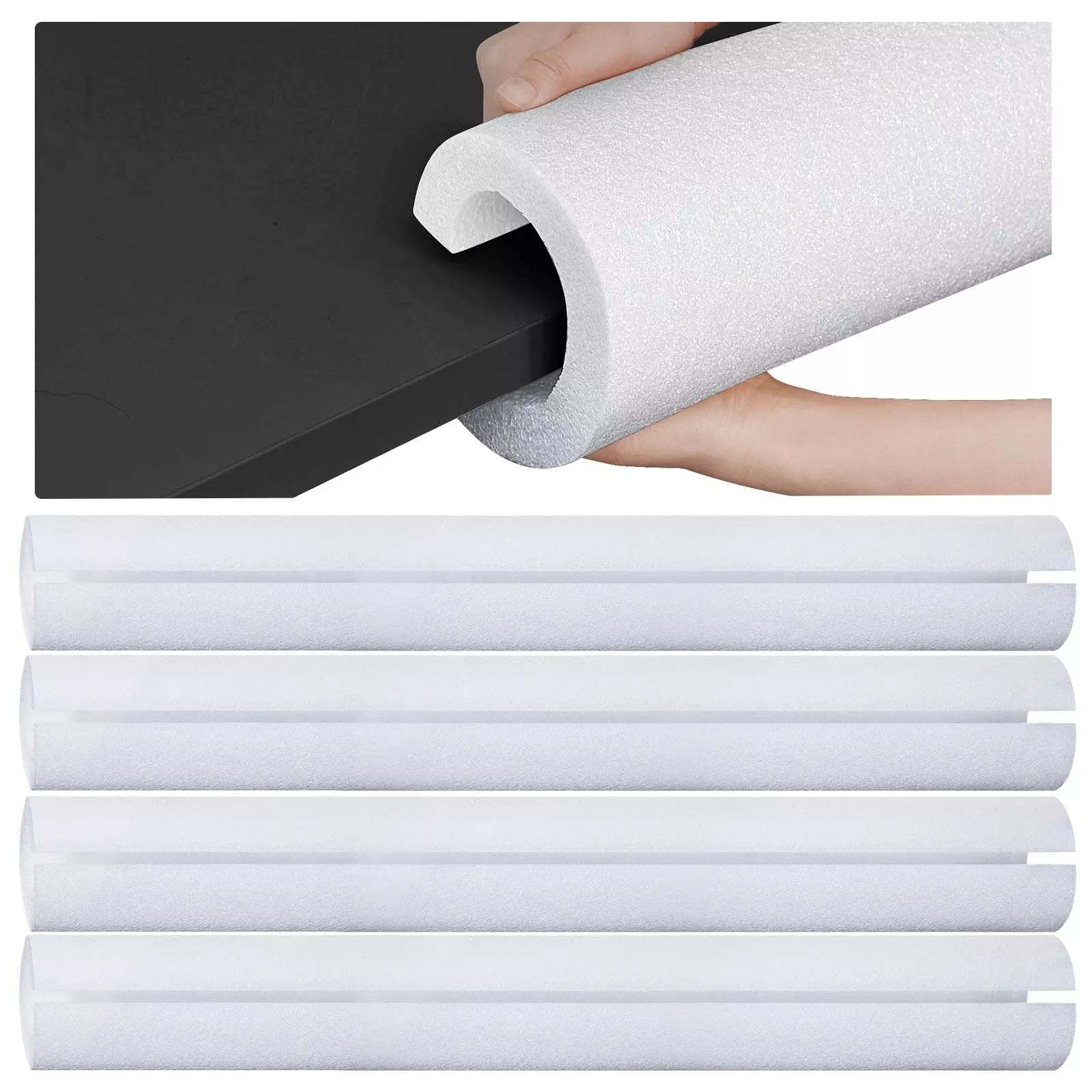 Hanaive Jumbo Pool Noodles Foam 40" White 4-Pack for Crafts & Fun