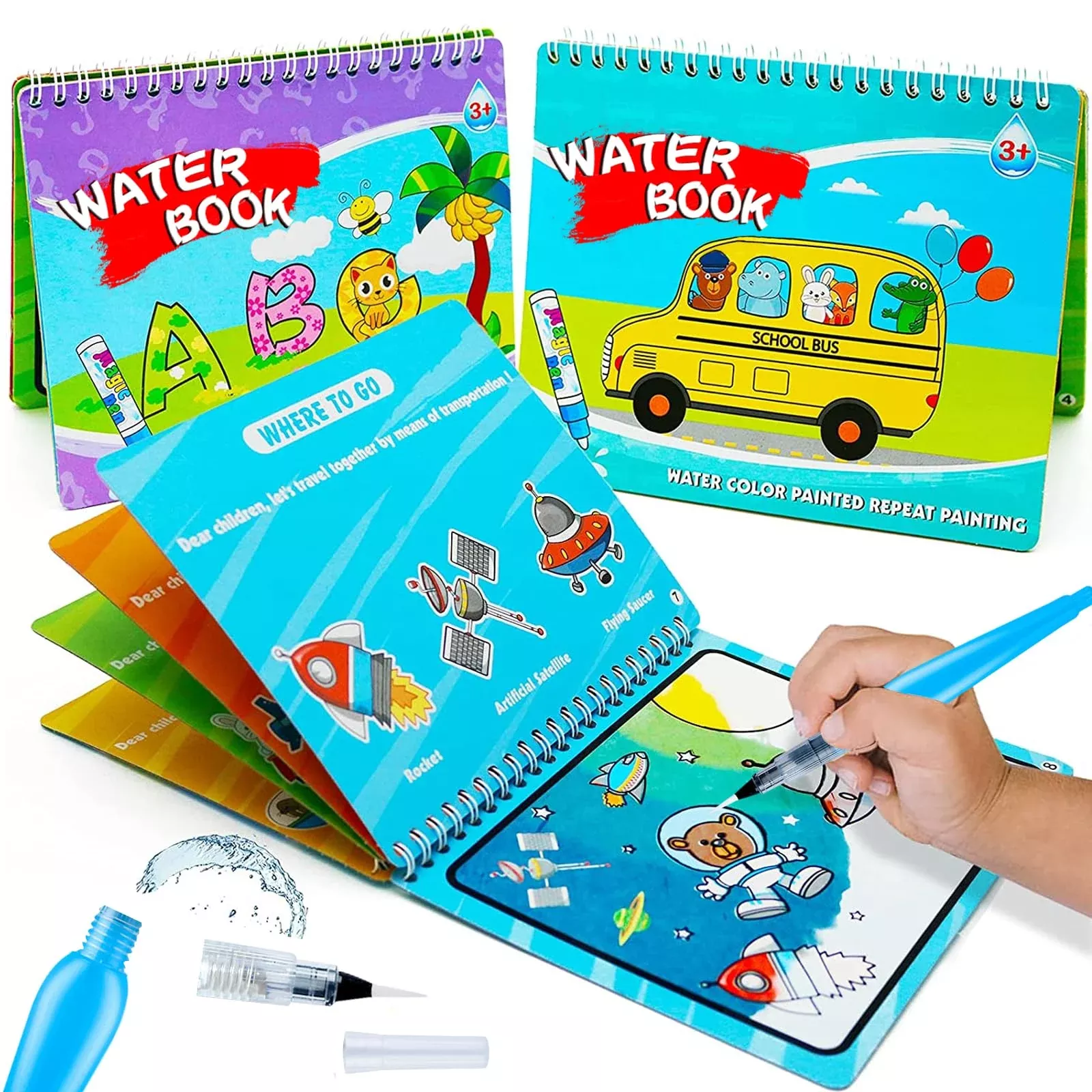 hapray Water Coloring Books for Kids, Blue, 2 Pack, Reusable