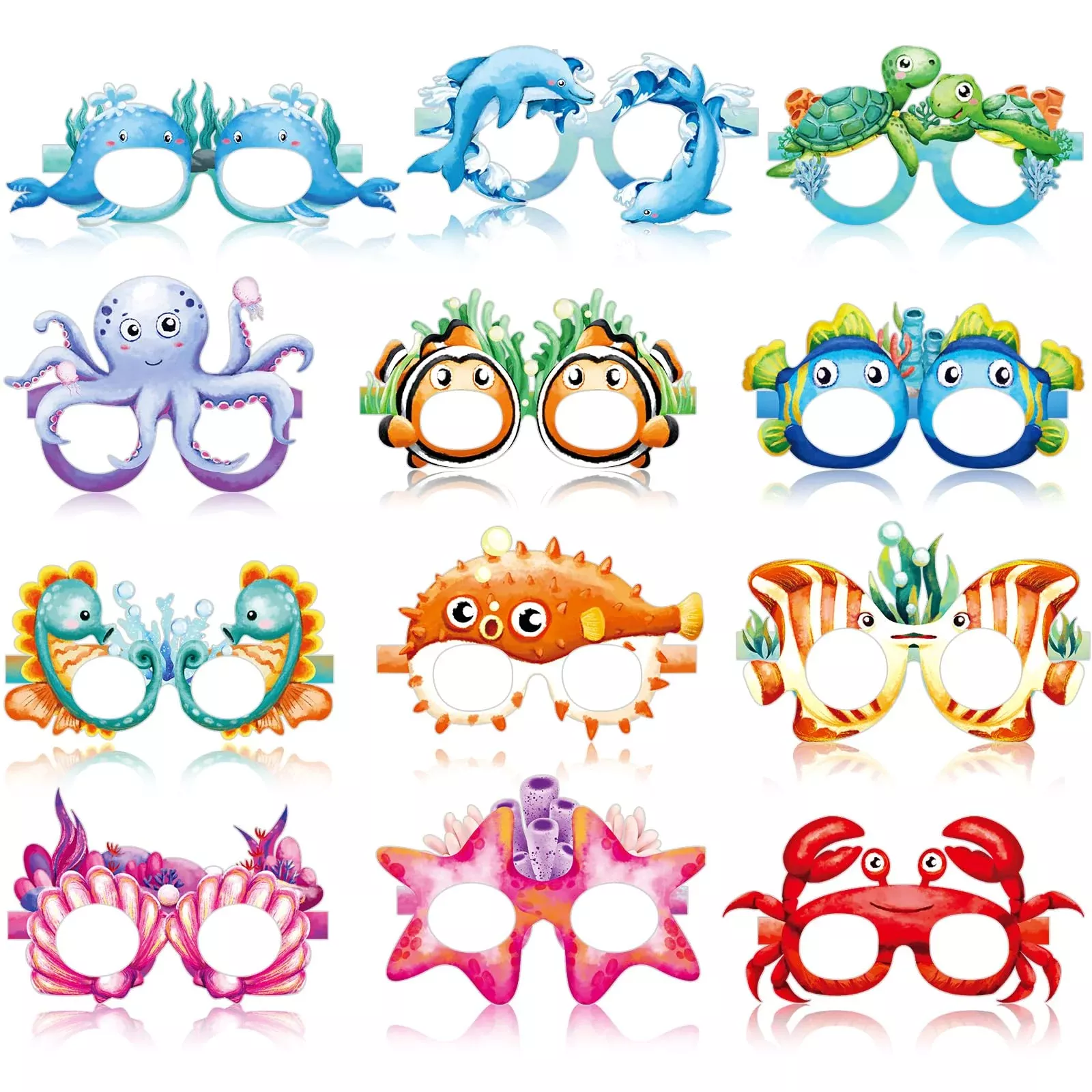 Harloon Sea Creature Party Eyeglasses, 36 Pieces, 15.75x