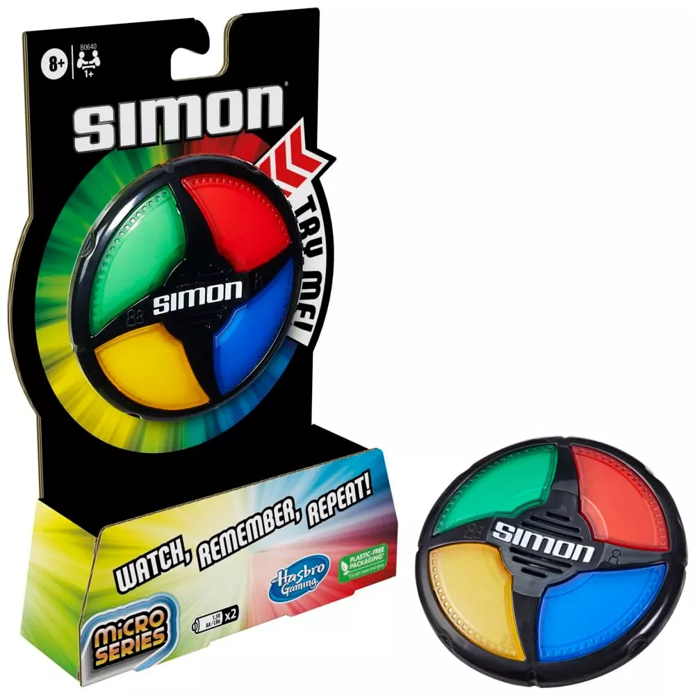 Hasbro Gaming Simon Micro Series Electronic Game, Compact Size, Multic