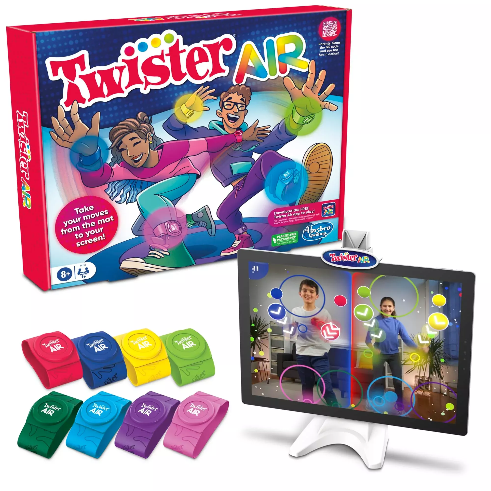 Hasbro Gaming Twister Air Game with AR App | Active Party Game for 1+