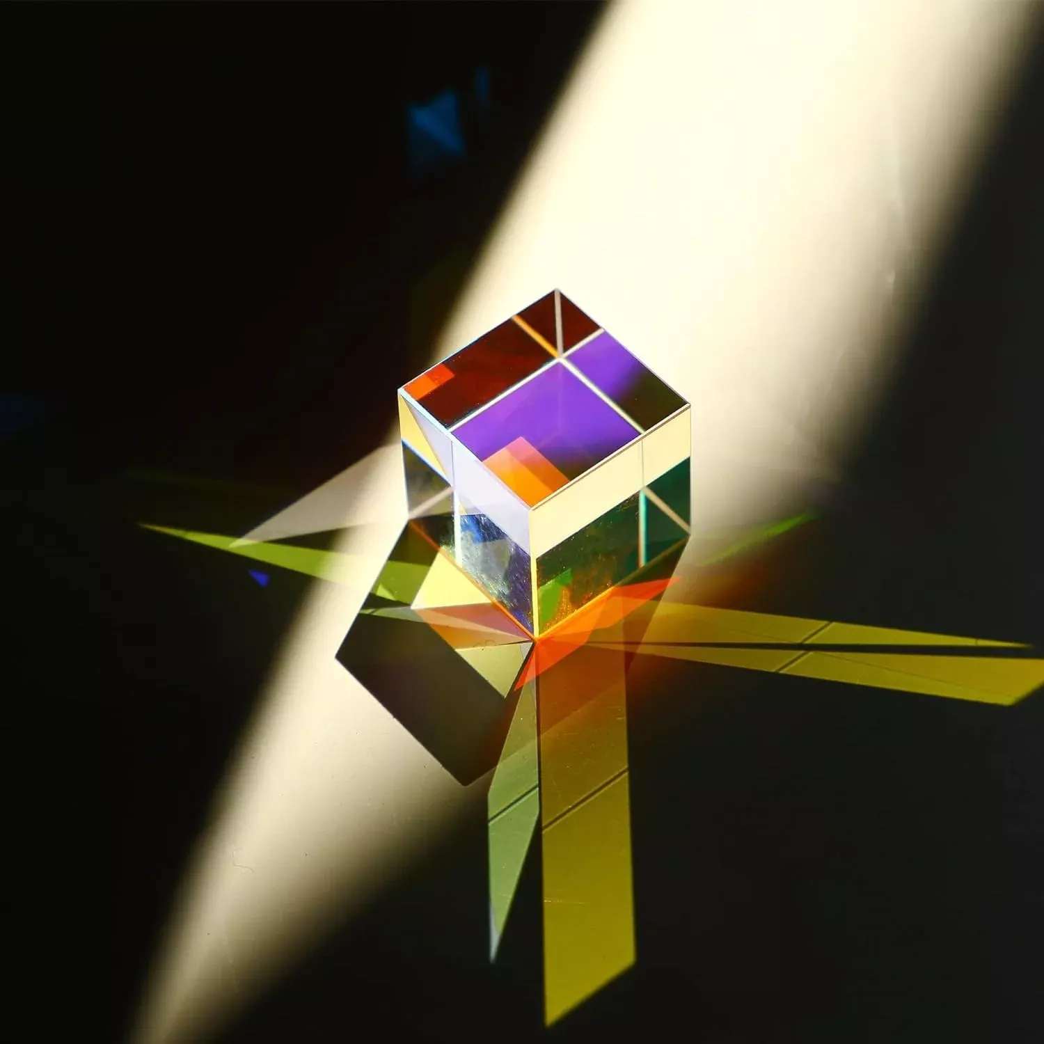 HDCRYSTALGIFTS Mini K9 Crystal Glass Prism Cube 15mm Multicolor