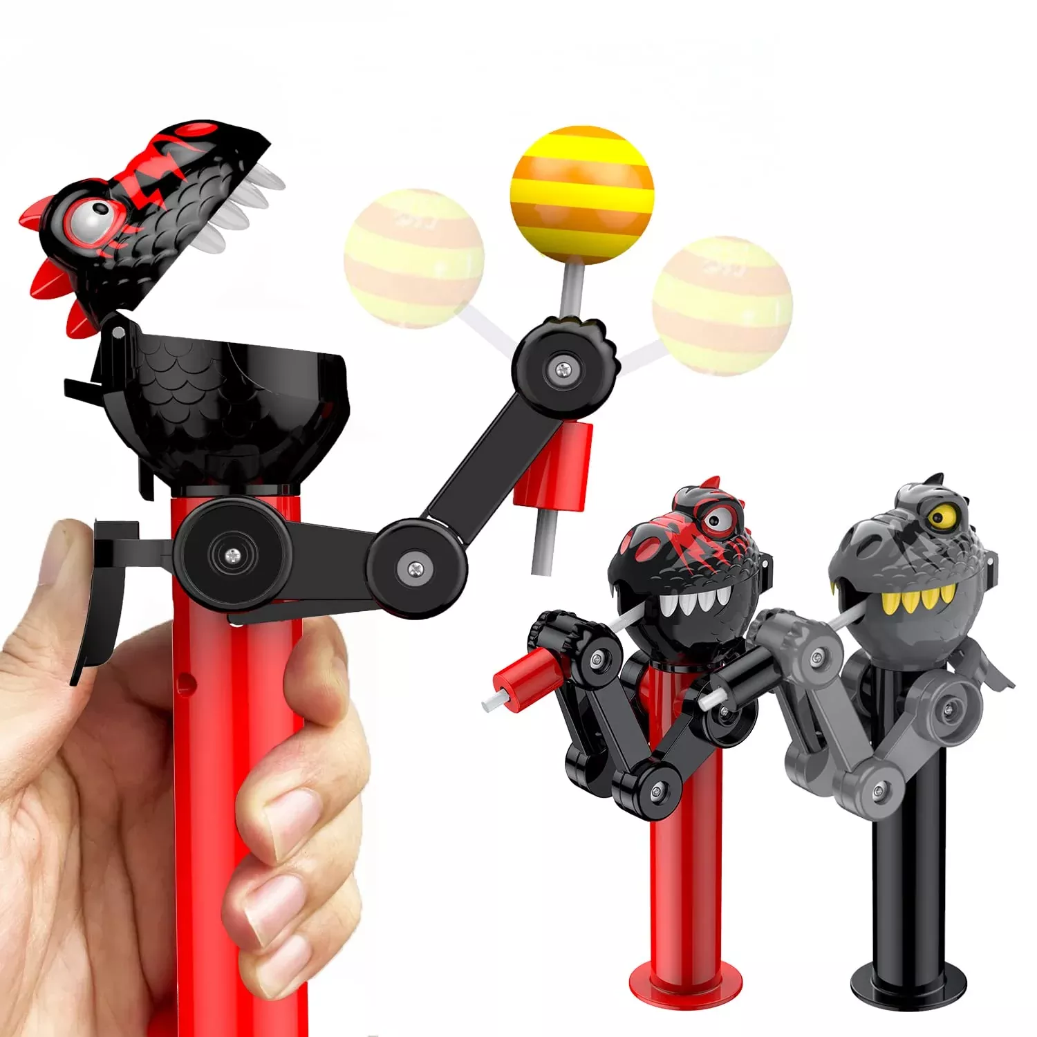 HDLNKAK Lollipop Robot Holder for Kids, 2 Count, Black