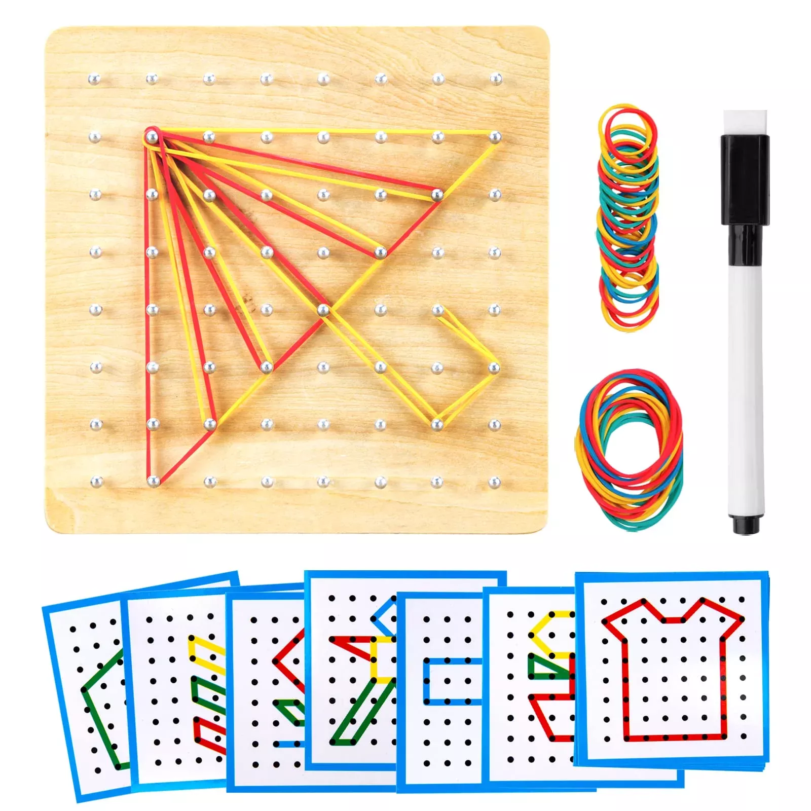 Heelwire Wooden Geoboard,Montessori Toy,Graphical Mathematical Educati