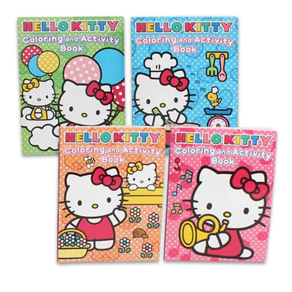 Hello Kitty Coloring and Activity Books Set of 4, 96 Pages, Stickers