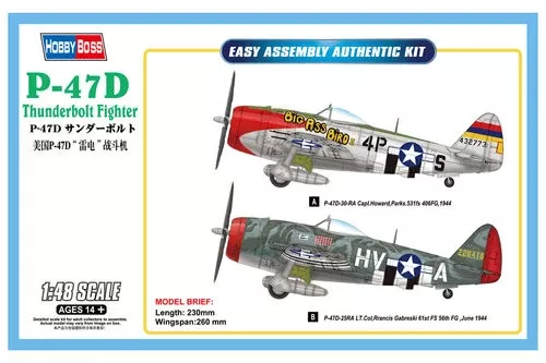Hobby Boss 85804 1/48 P-47D Thunderbolt Fighter Model Plane Kit