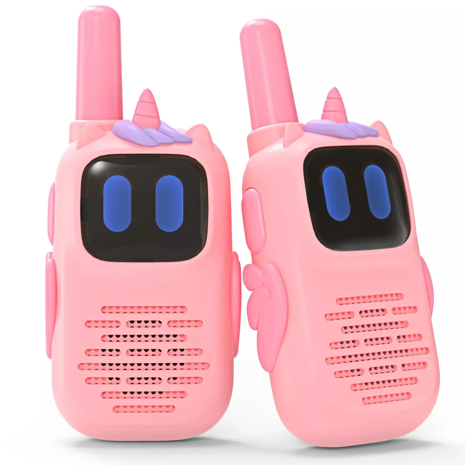 Holiky Kids Walkie Talkies 2 Pack, Light Pink, 1000FT Range