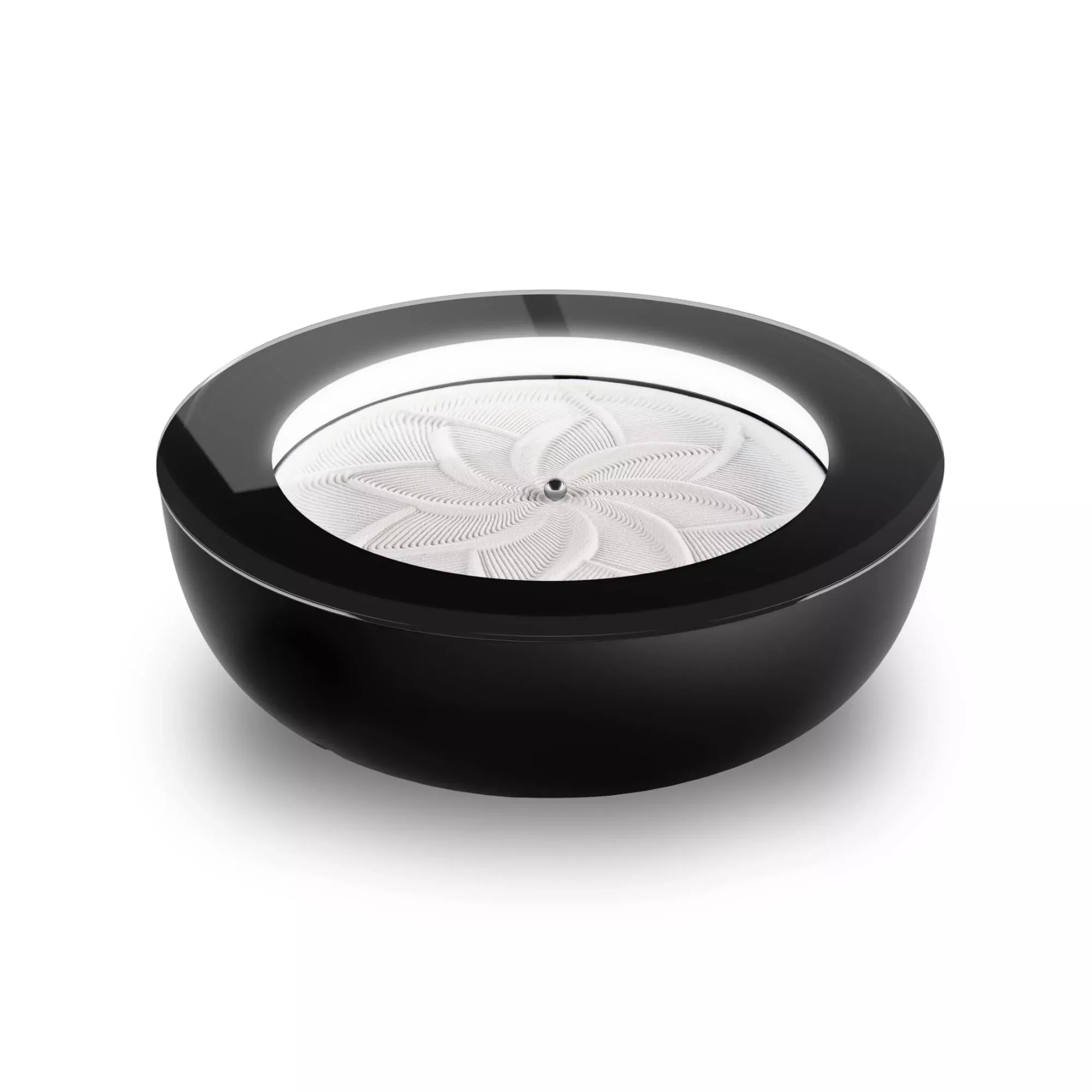 Homedics Drift Sandscape 16 Inch Metal Sphere Black Mindfulness Decor