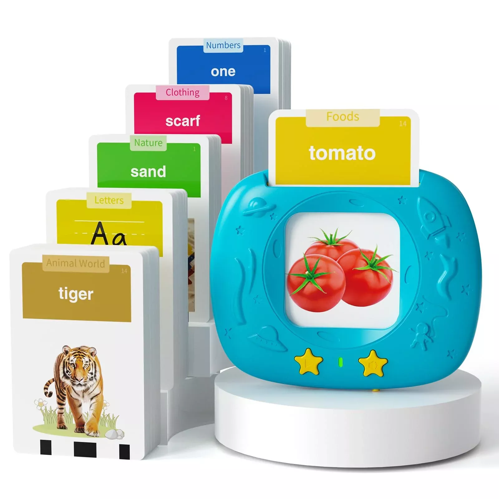 HOMESTEC Educational Flash Cards for Toddlers, Blue, 216 Cards