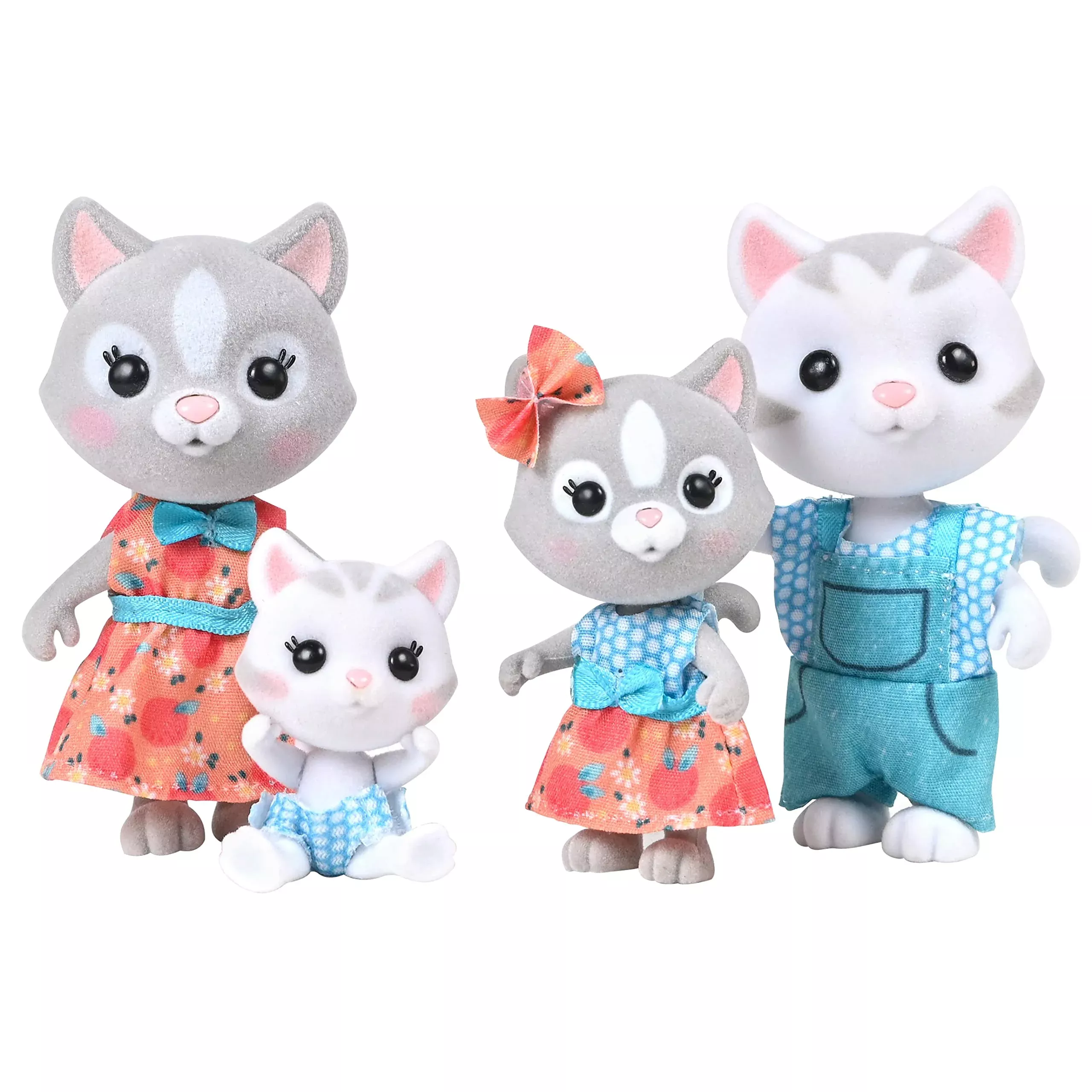 Honey Bee Acres Purringtons Cat Family Toy Set, 4 Figures, Multi