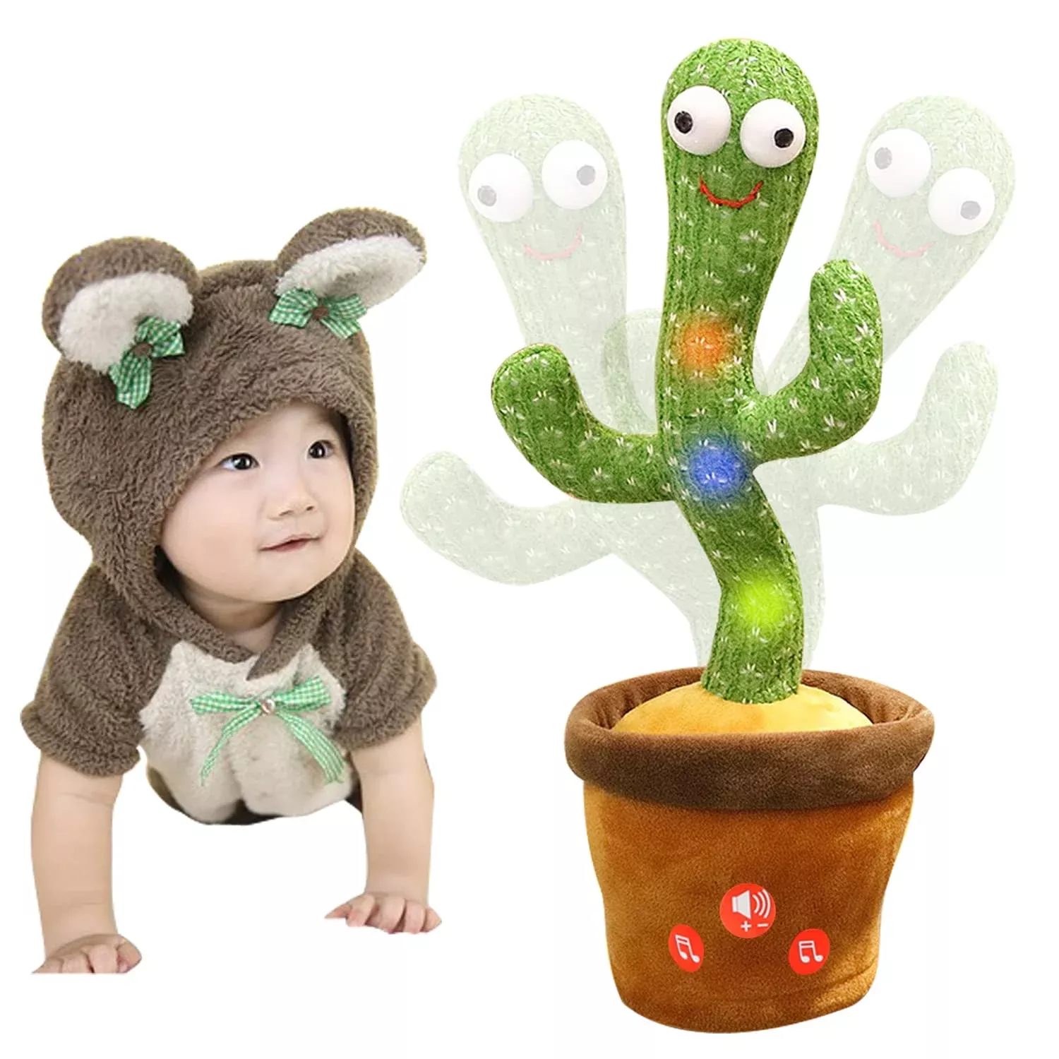 Hongsome Cactus Adjustable Volume Mimicking Toy, Talking Cactus Baby T