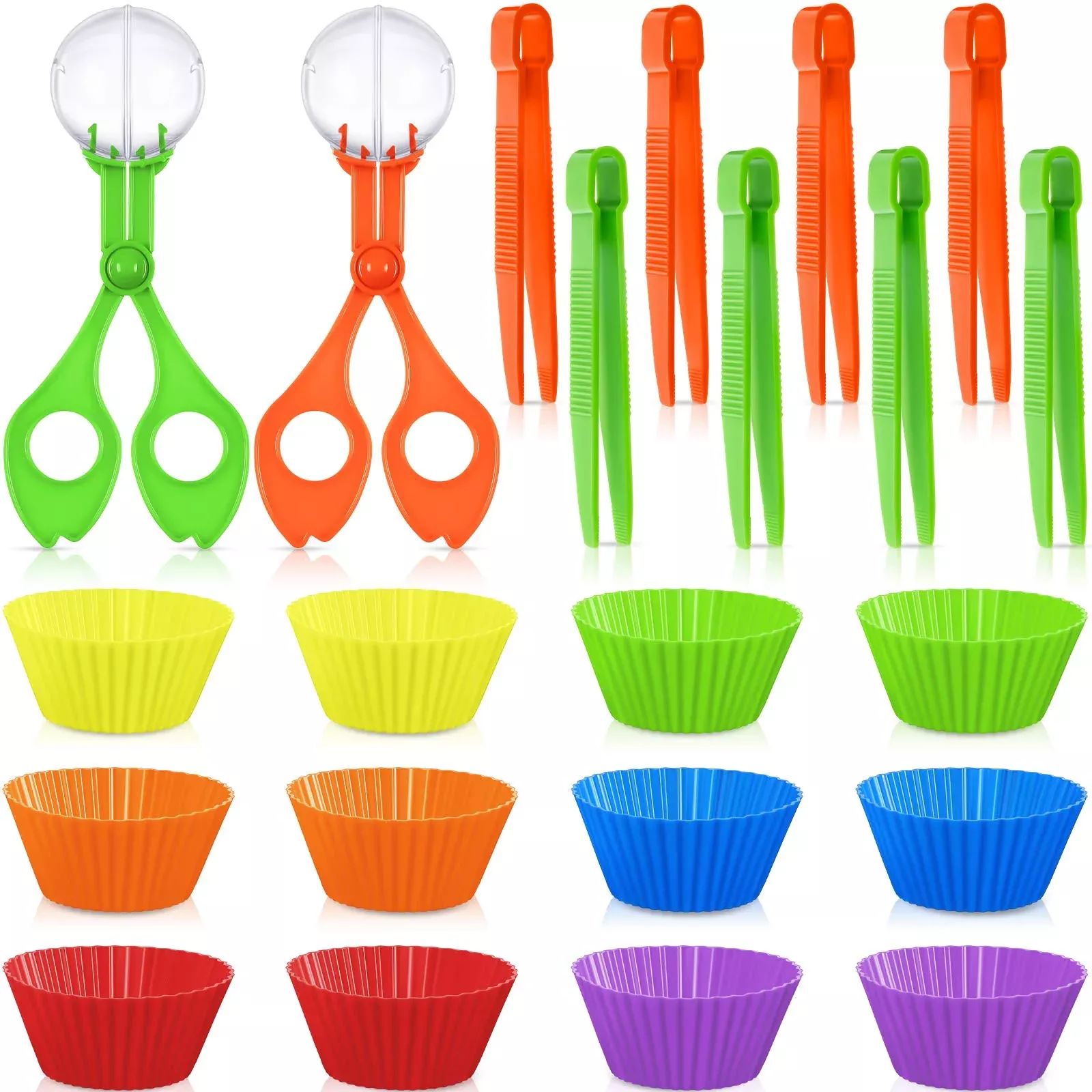 Honoson 20-Piece Fine Motor Skills Handy Scooper Set, Plastic, Assorte