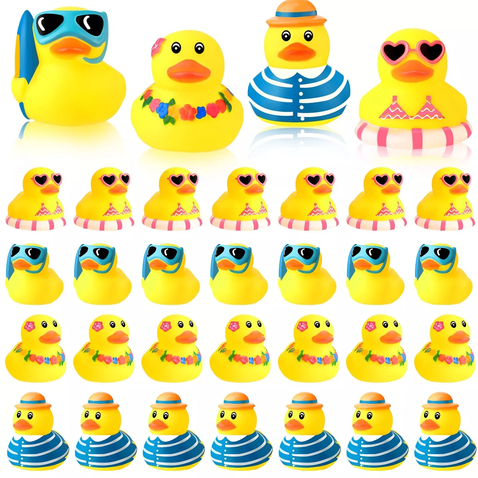 Honoson Rubber Ducks for Parties, Yellow, 36 Pack, 2x2 inches