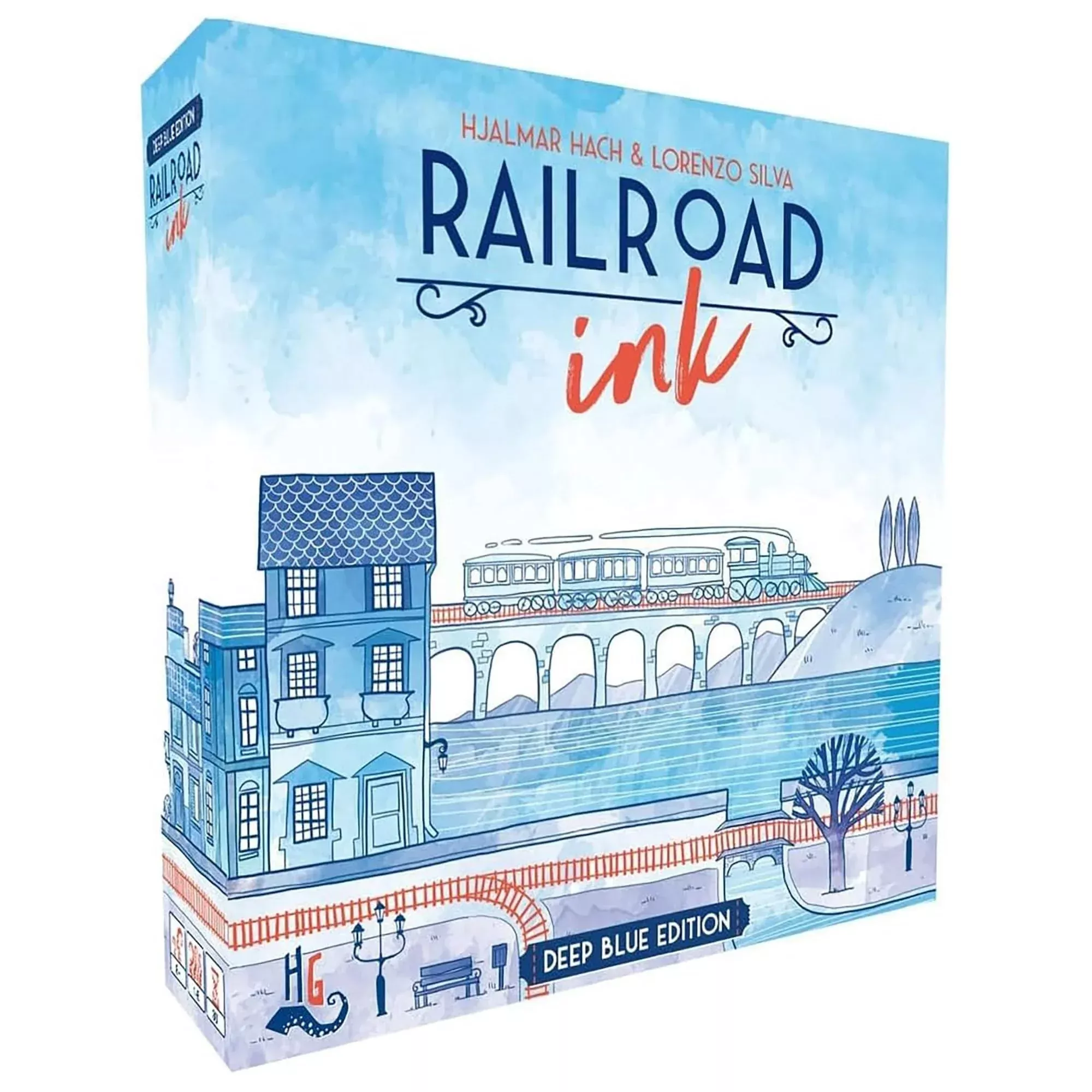Horrible Guild Railroad Ink Deep Blue Edition Board Game for 1-6 Players