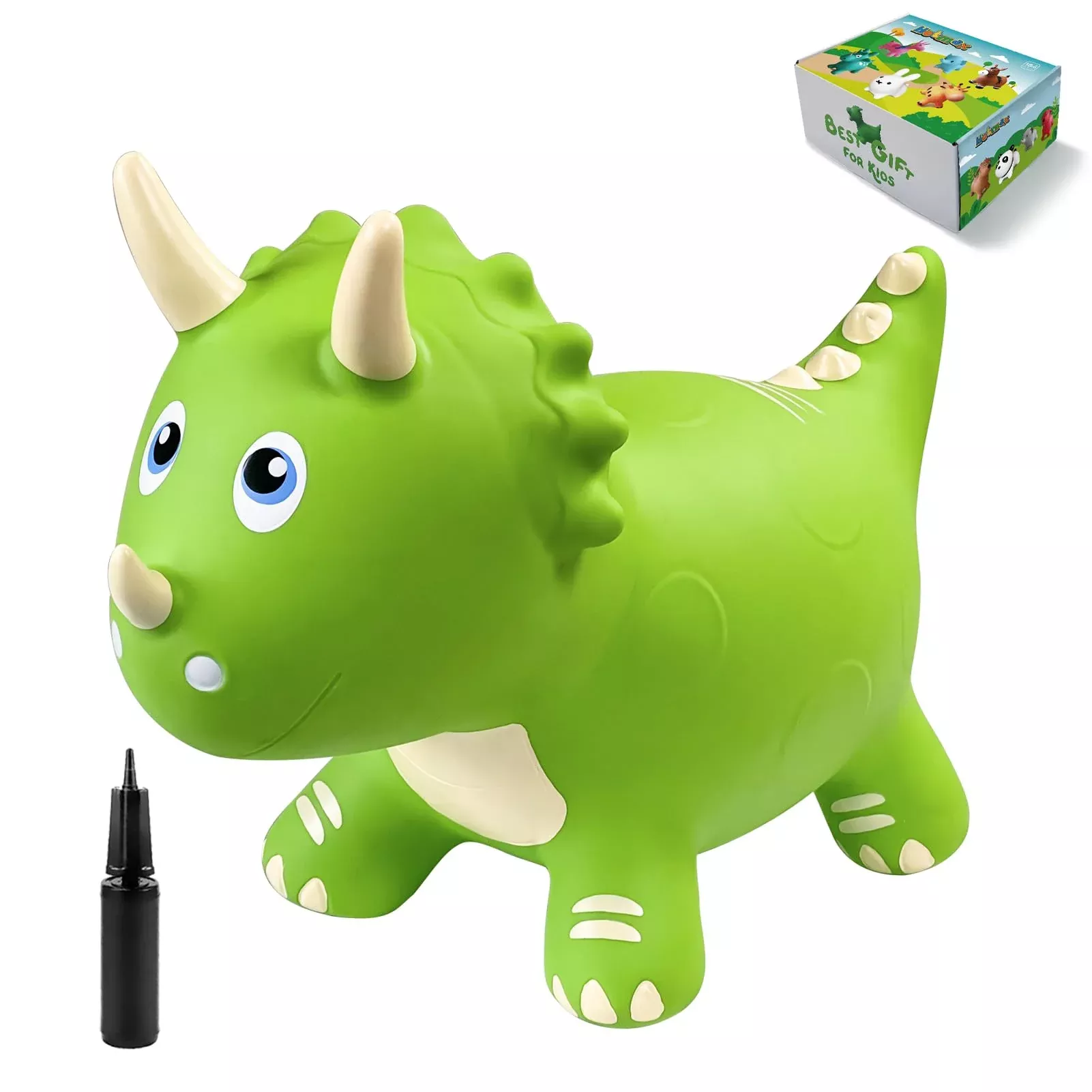 HotMax Dinosaur Bouncy Horse Toy Medium Green for Kids