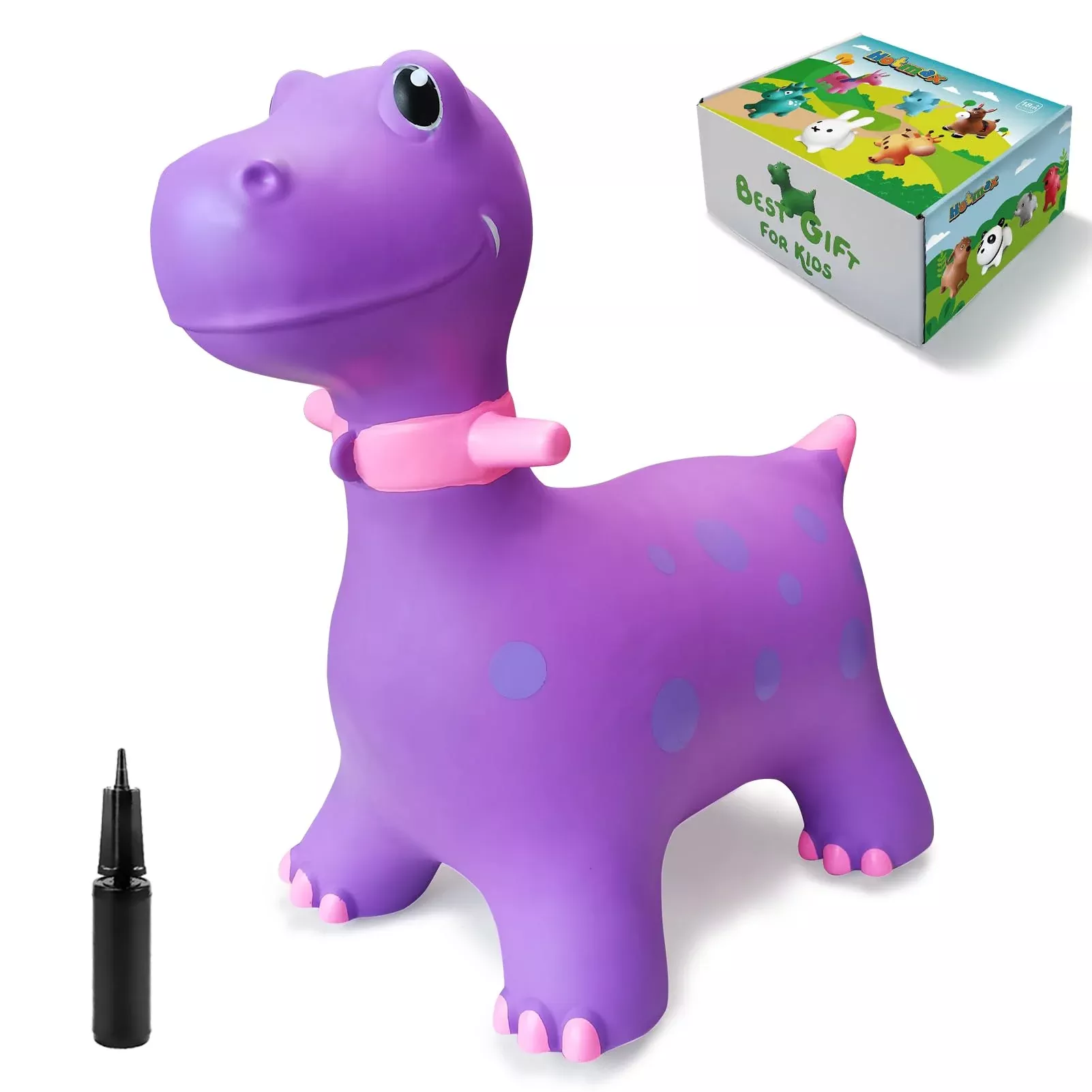 HotMax Dinosaur Bouncy Horse Toy - Medium Purple - Safe & Sturdy