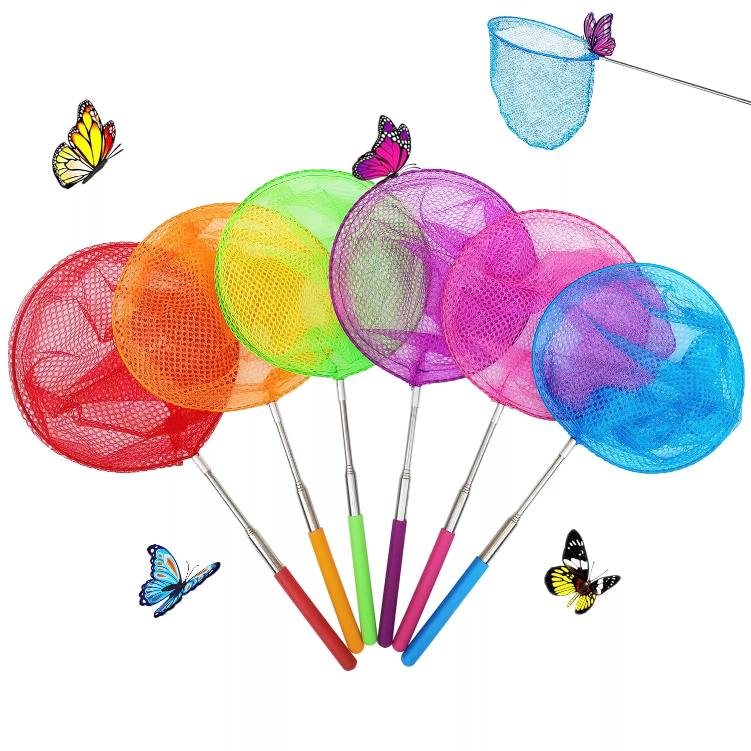 HSHTTKL 6 Pack Telescopic Butterfly Nets, 7 to 25.