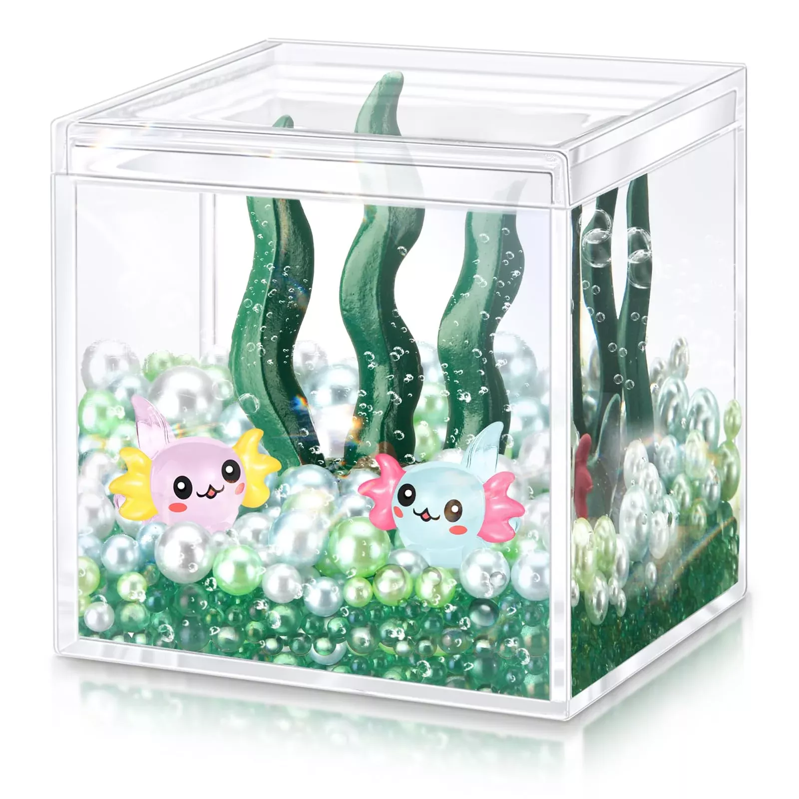 HyDren Axolotl DIY Tank Kit, Dark Green, Acrylic, 2.36