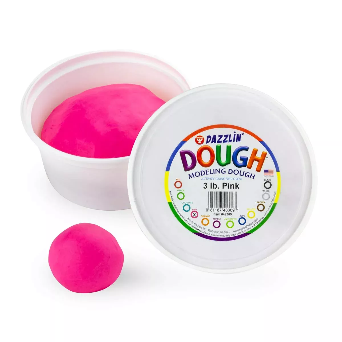 Hygloss Bulk Playdough 3 lb. Unscented Pink for Kids' Activities