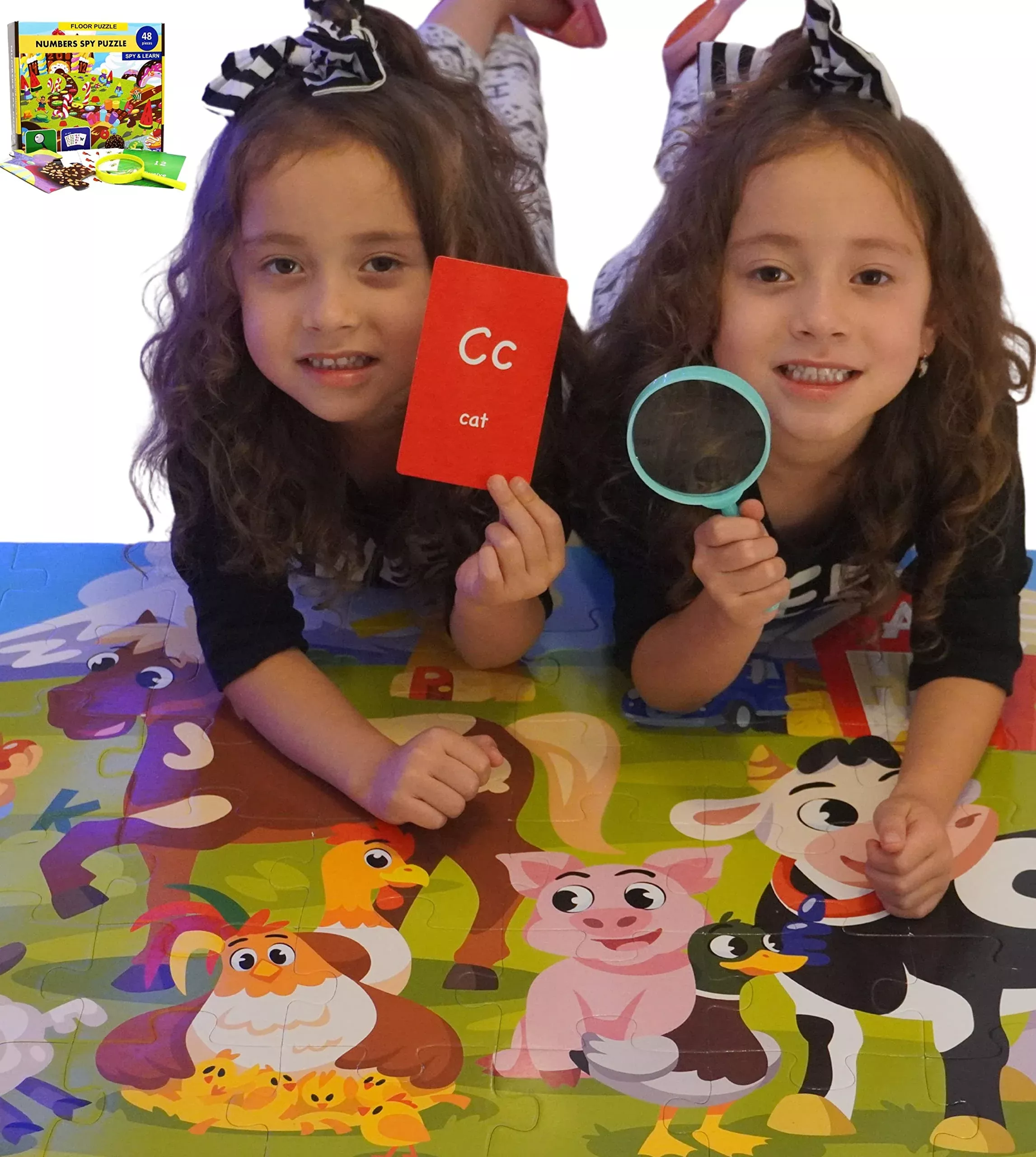 I Spy Alphabet Puzzle With Flashcards And Magnifying Glass 2Ft X 3Ft -