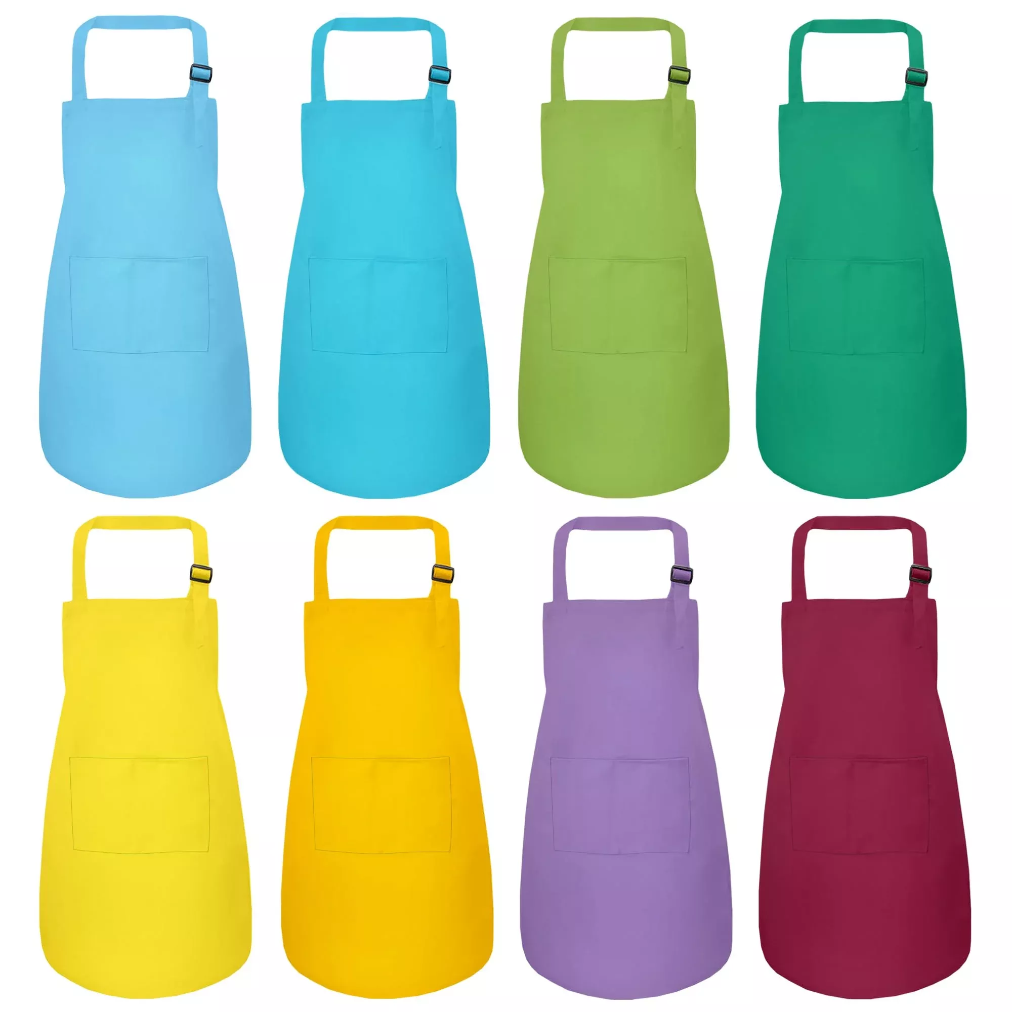 IAGBIBUI Kids Aprons 8 Pcs for Ages 6-13,