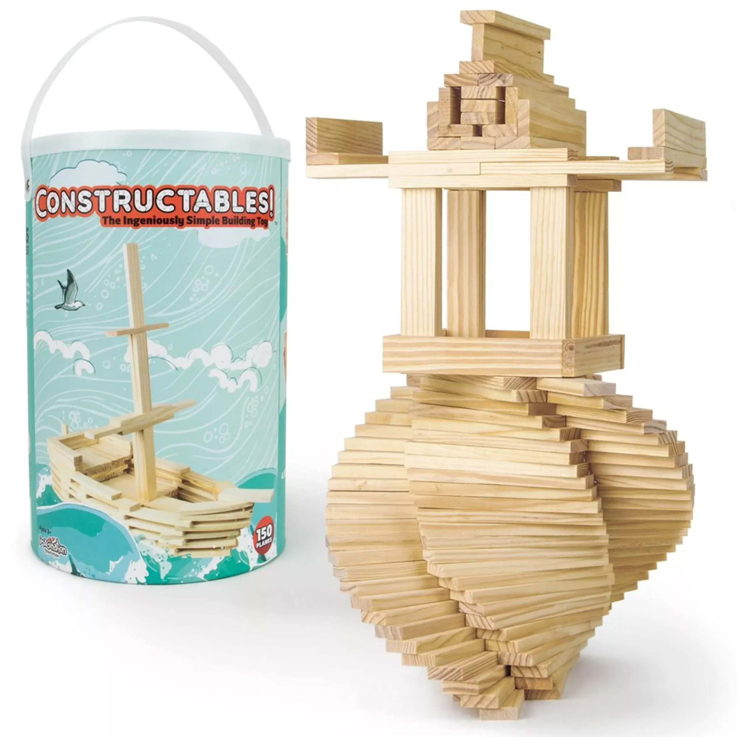 Imagination Generation Constructables! Building Toy 150 Pieces Pine Wood Beige